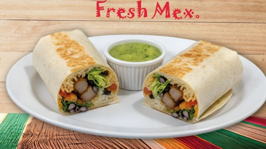 Mexican Burrito on a white plate